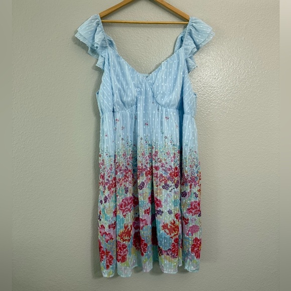 Emily Wonder Sleeveless Floral Swiss Dot Dress - Picture 2 of 8